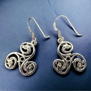 Silver Dragon Scroll Earrings
